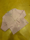 Cardigan neonata rosa in maglia con bottoni – Le Chic