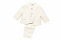 Completo elegante Baby Graziella da bambino 5 pezzi color panna con giacca, gilet e pantalone