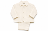 Completo elegante Bimbalò da bambino 3 pezzi panna con giacca, camicia e pantalone