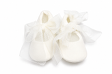 Scarpine Neonata Avorio con Maxi Fiocchi in Tulle – Delizie Baby