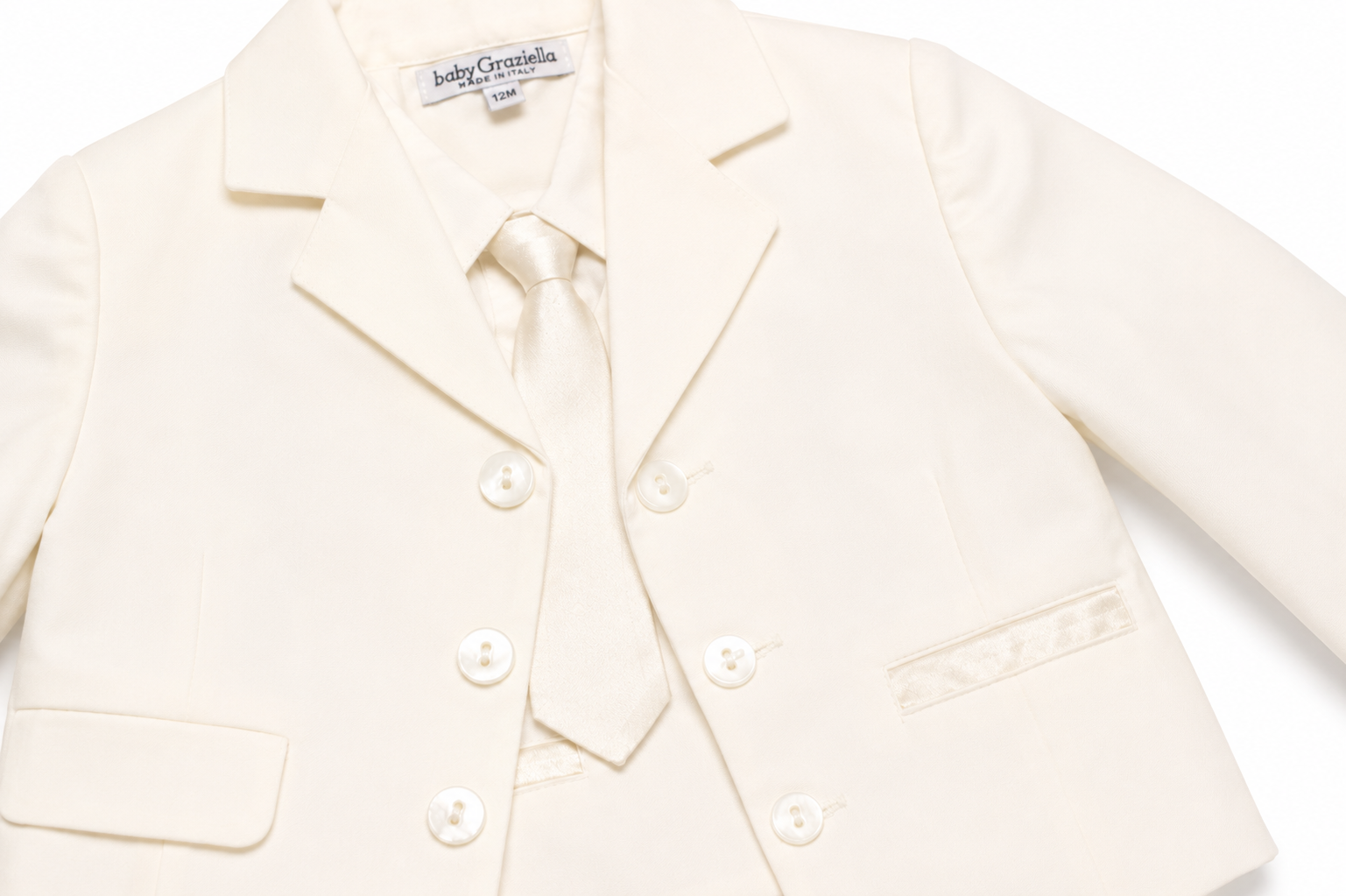 Completo Elegante Bambino 5 Pezzi Panna – Baby Graziella