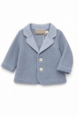 Giacchino La Stupenderia da neonato azzurro polvere con revers