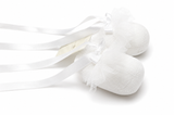 Scarpine Neonata Bianche con Tulle e Nastri in Raso – Story Loris