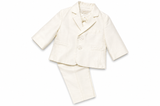 Completo Elegante Bambino Panna con Giacca, Camicia, Gilet, Papillon e Pantalone – Bimbalò