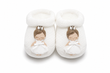 Scarpine Neonata Bianche con Applicazione Ballerina – Story Loris Luxury